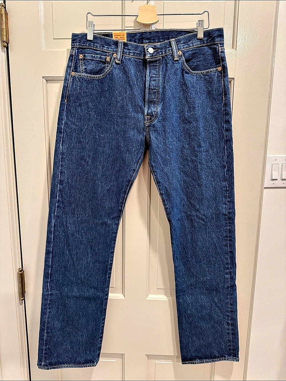 NWT Levi's 501 Original Fit Men's Straight Leg Button Fly Dk Blue Jeans 34x32